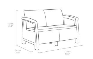 Conjunto Bahamas , 2 sillones sofá y mesa