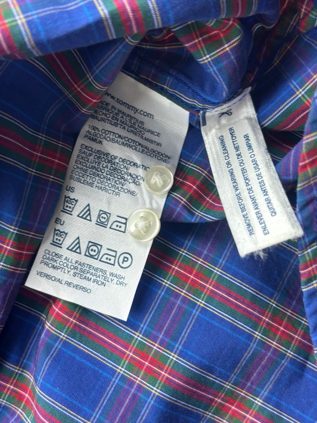 Camicia Tommy Hilfiger blu e rossa XS Regular Fit
