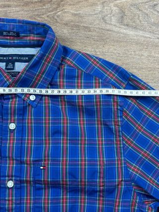 Camicia Tommy Hilfiger blu e rossa XS Regular Fit