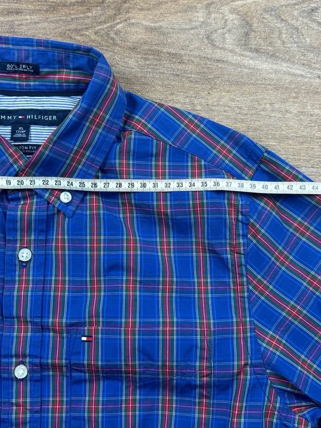 Camicia Tommy Hilfiger blu e rossa XS Regular Fit
