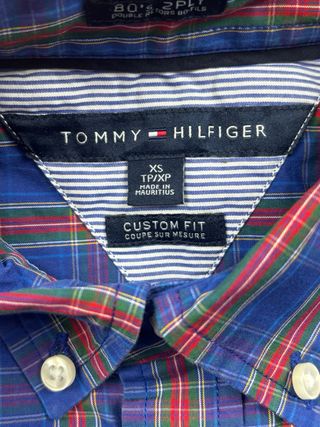 Camicia Tommy Hilfiger blu e rossa XS Regular Fit