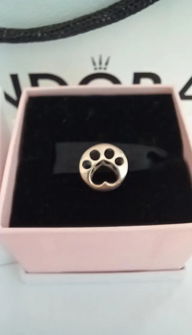 Charm Pandora Huella Corazón Plata