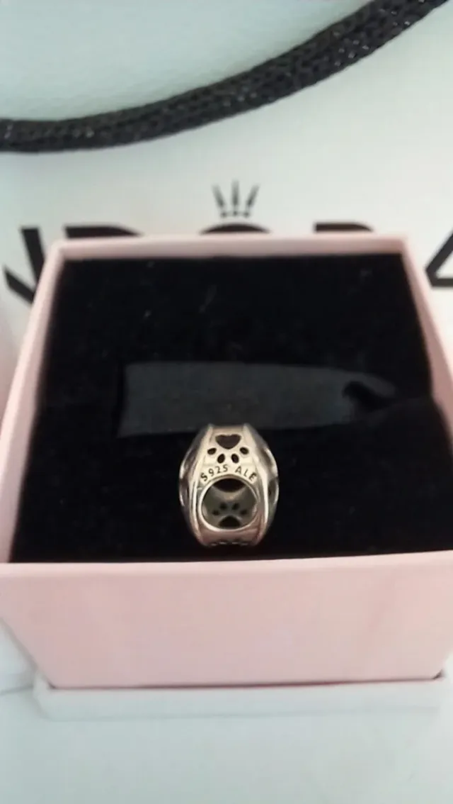 Charm Pandora Huella Corazón Plata