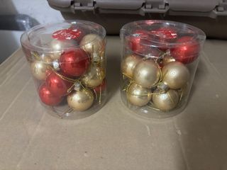 28 Palline Natale Vetro Oro e Rosse