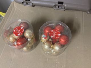 28 Palline Natale Vetro Oro e Rosse