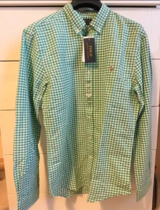Camisa Polo Ralph Lauren cuadros verde