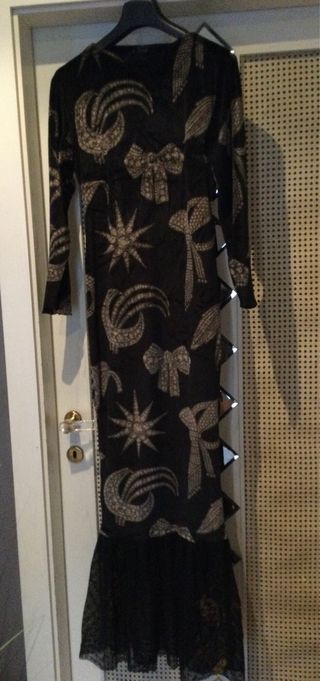 Abito lungo velluto nero