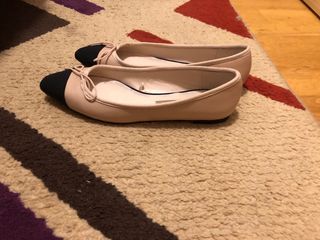 Bailarinas Zara Bicolor Beige y Negro