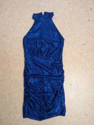 Vestido fiesta lentejuelas azul