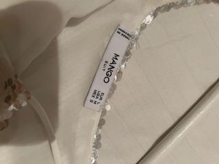 Blusa Mango Lentejuelas Plata Talla L
