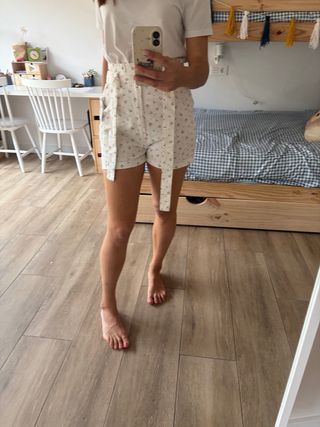 Shorts vaqueros estampados mujer