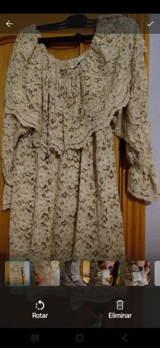 Vestido/Blusa Encaje Beige Talla U Victoria Secret