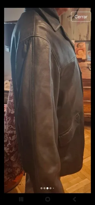 Chaquetón de piel hombre marrón