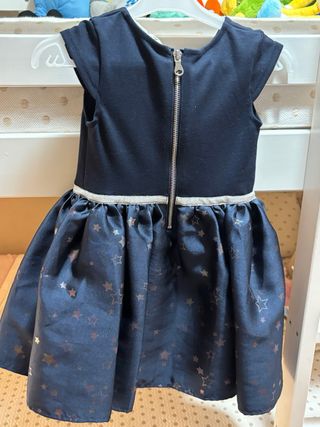 Vestido fiesta niña negro con estrellas doradas