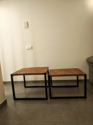 Mesitas de centro madera y metal