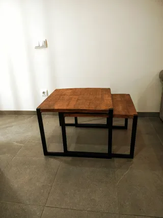 Mesitas de centro madera y metal