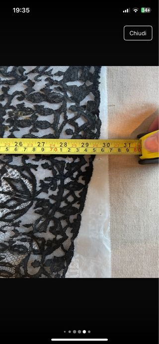 Antico foulard in pizzo nero