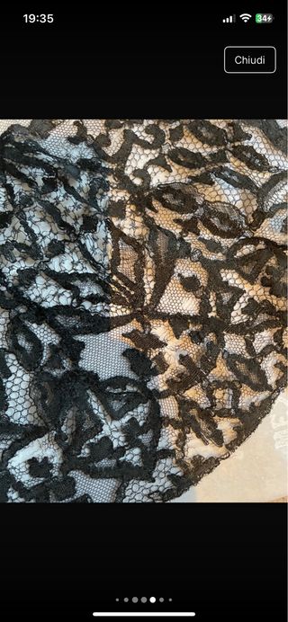 Antico foulard in pizzo nero