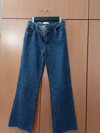 Pantalón Mango Pierna Ancha Talla M