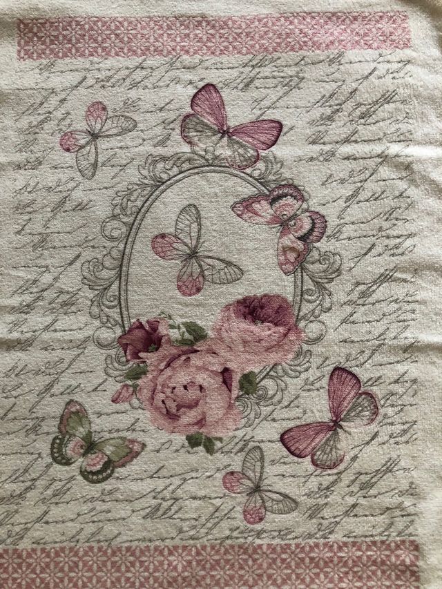 Asciugamano uncinetto beige e rosa