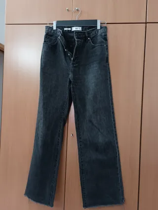 Pantalón Mango pierna ancha negro Talla M