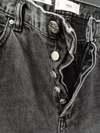 Pantalón Mango pierna ancha negro Talla M