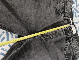 Pantalón Mango pierna ancha negro Talla M