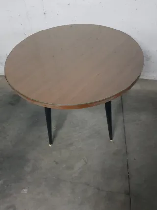 Tavolo ausiliario rotondo con vetro