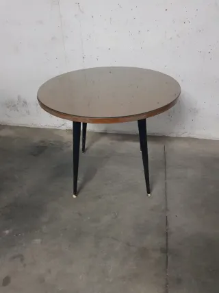 Tavolo ausiliario rotondo con vetro