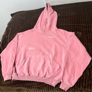Yuxus Company Hoodie Pink Washed Effect Oversized