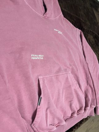 Yuxus Company Hoodie Pink Washed Effect Oversized