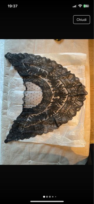 Foulard antico pizzo nero