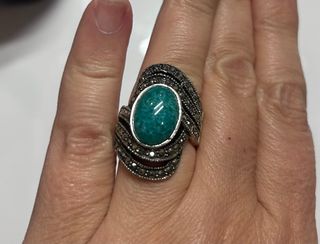Anillo Plata Turquesa Ovalado