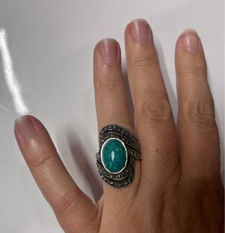Anillo Plata Turquesa Ovalado