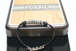 Bracciale Fossil cuoio e metallo