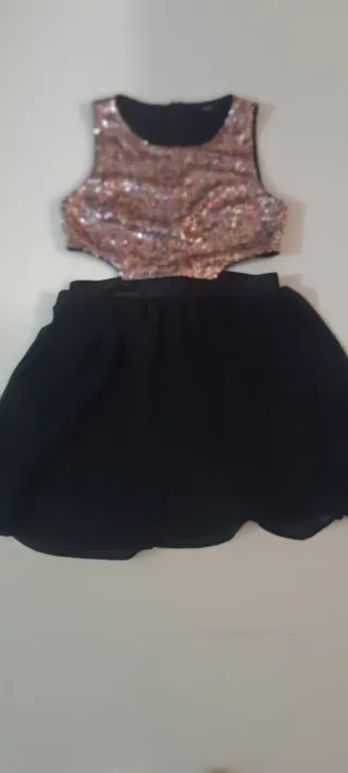 Lote 2 Vestidos Fiesta T/ M/L Negro y lentejuelas