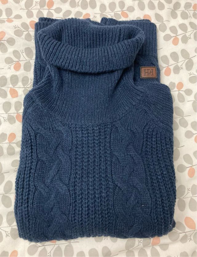 Jersey Pedro del Hierro azul lana trenzado