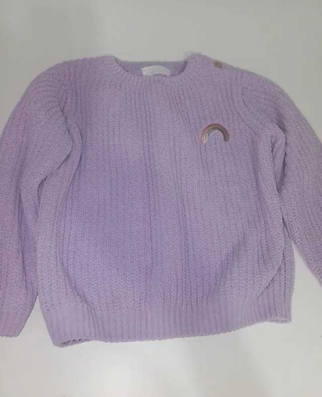 Jersey lana niña morado arcoíris