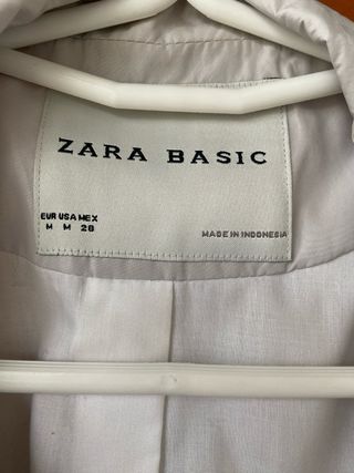 Gabardina Zara Basic Gris Talla M