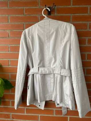 Gabardina Zara Basic Gris Talla M