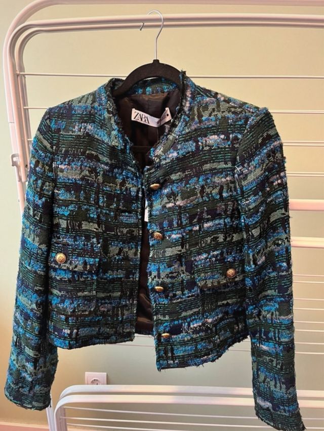 Americana Zara azul y verde