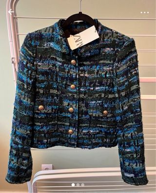 Americana Zara azul y verde