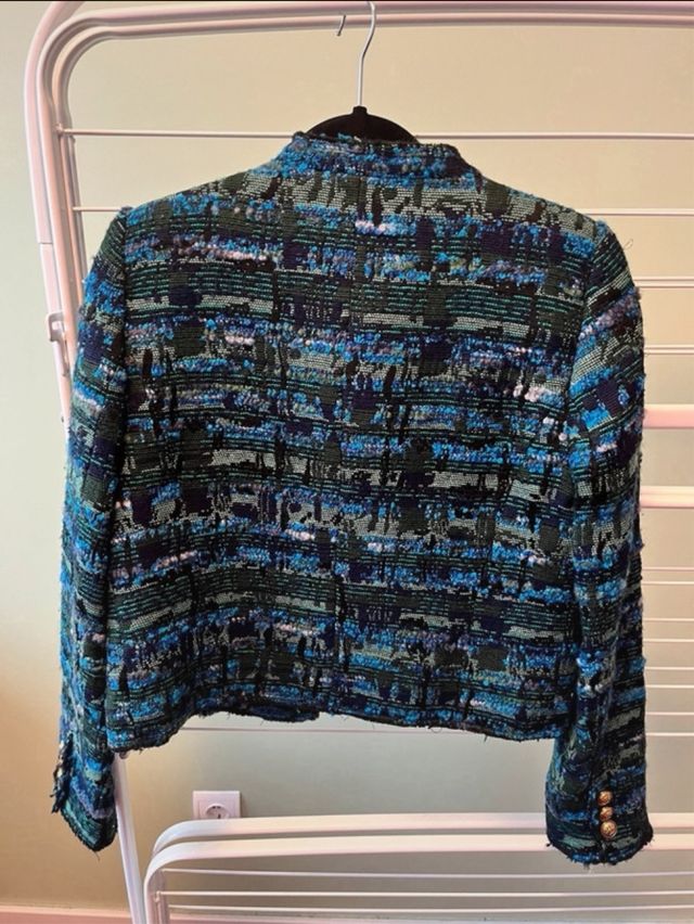 Americana Zara azul y verde