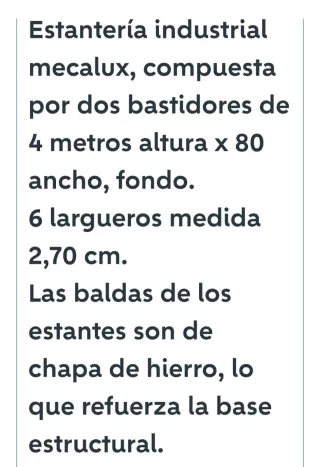 Estantería industrial metálica naranja y azul