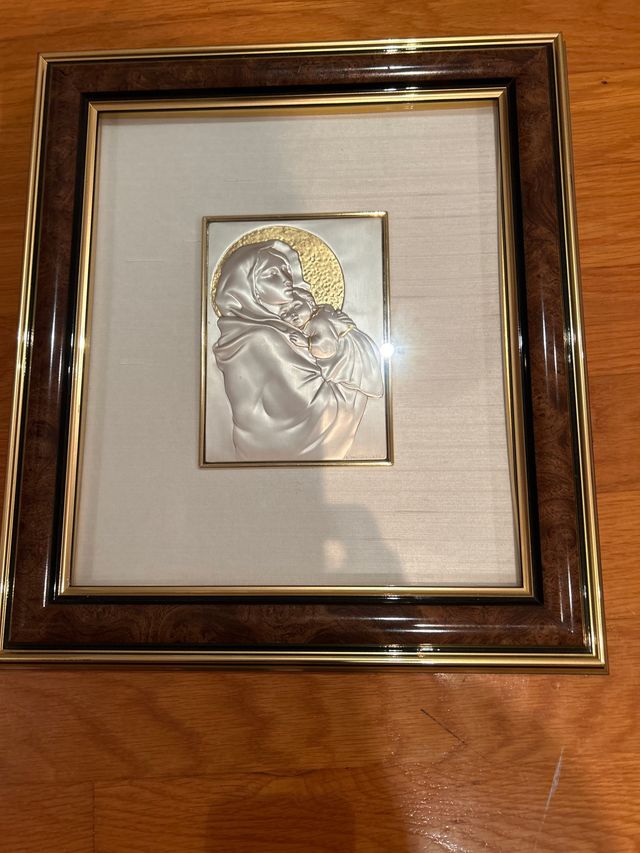 Cuadro de Plata Virgen y Niño