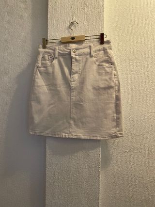 Falda vaquera blanca talla M