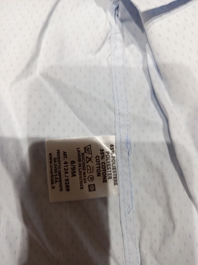 Camicia neonato azzurra