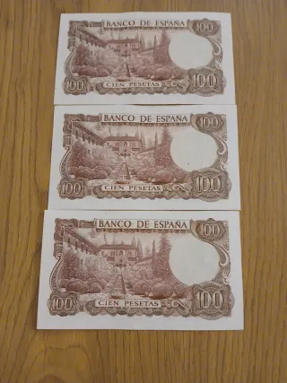 3 Billetes 100 Pesetas Banco de España