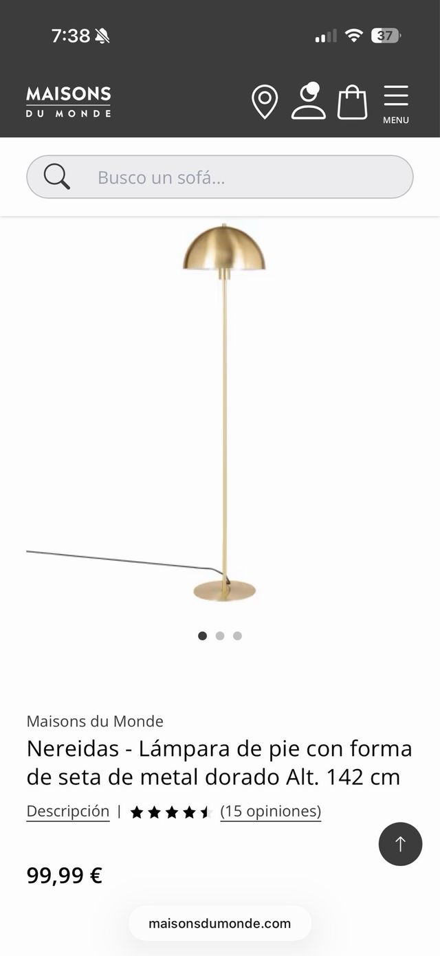 Lámparas doradas: de pie y de mesa