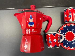 Bialetti moka red set con tazzine e piattini